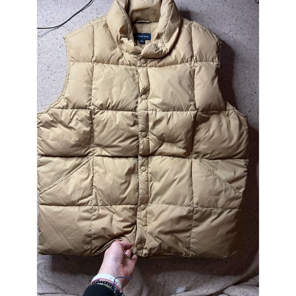 Lands’ End Large Tan Down Puffer Vest – Lightweight Packable Quilted Outerwear - Picture 1 of 6